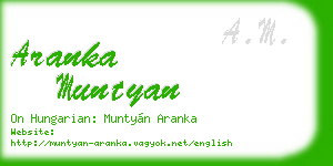aranka muntyan business card