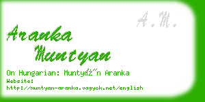 aranka muntyan business card